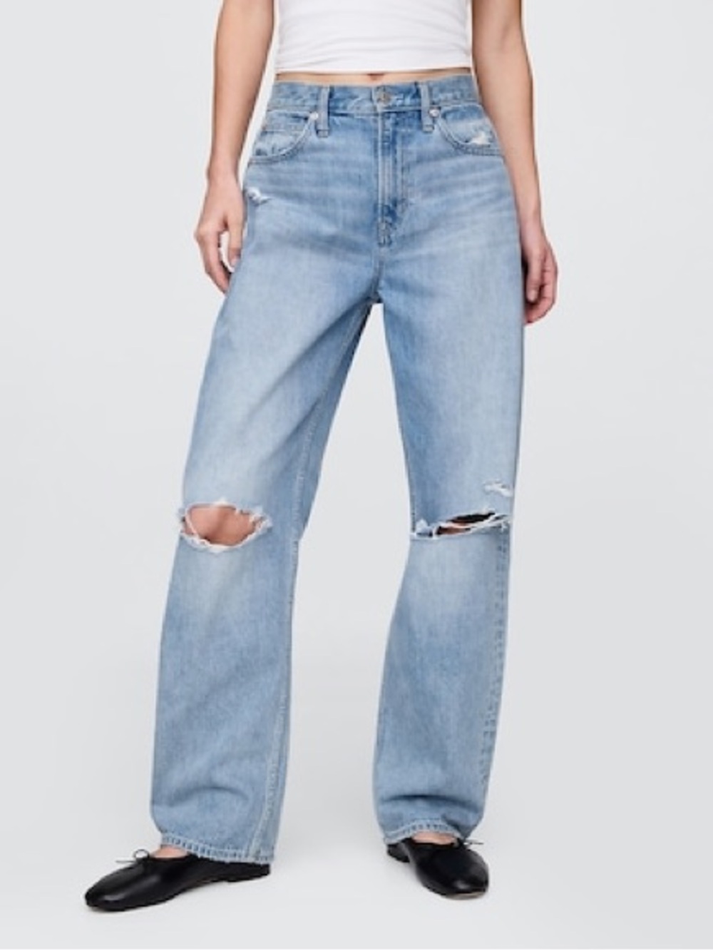 Gap Barrel High Rise Jeans Light Wash Size 26/2 Long